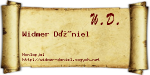 Widmer Dániel névjegykártya